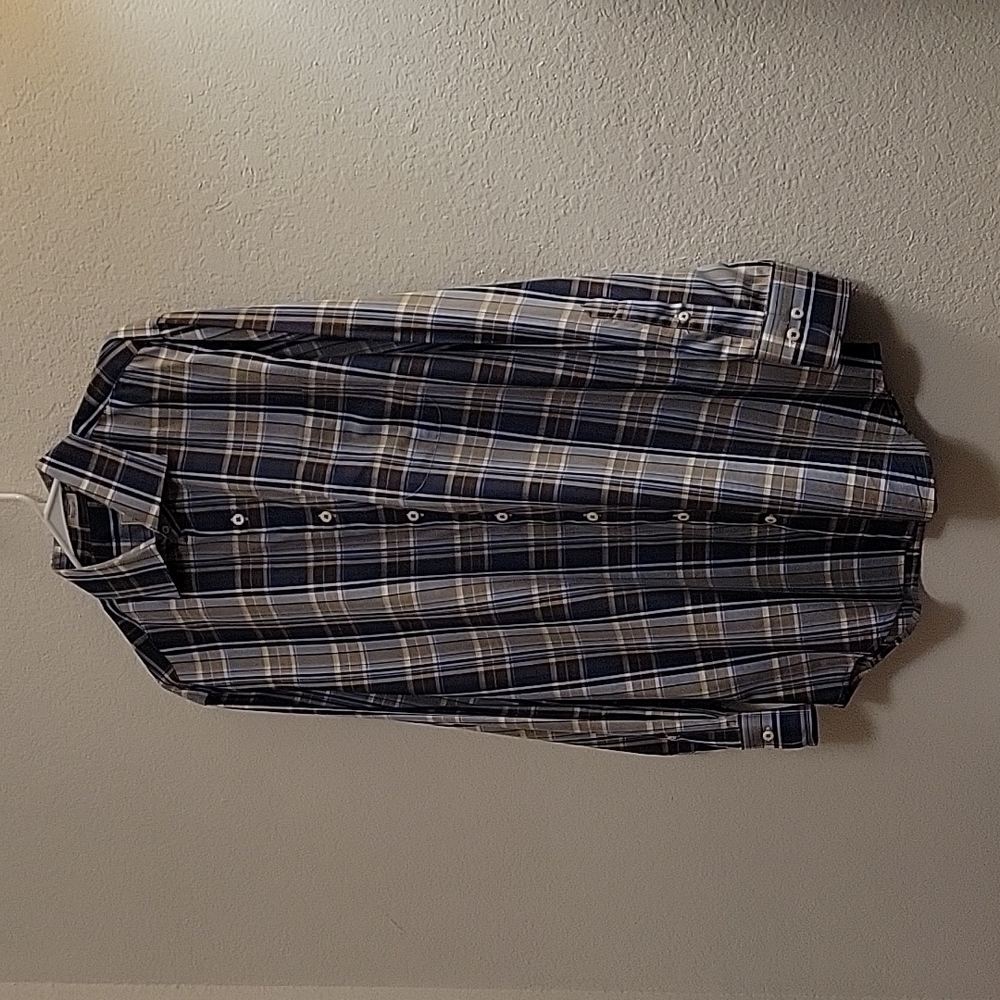 Peter Millar Button-Down - Navy Plaid - Large - image 3